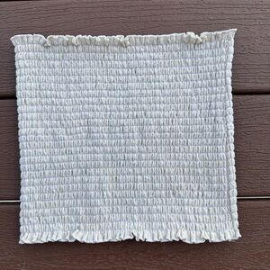 Brandy Melville Cream Smocked Top